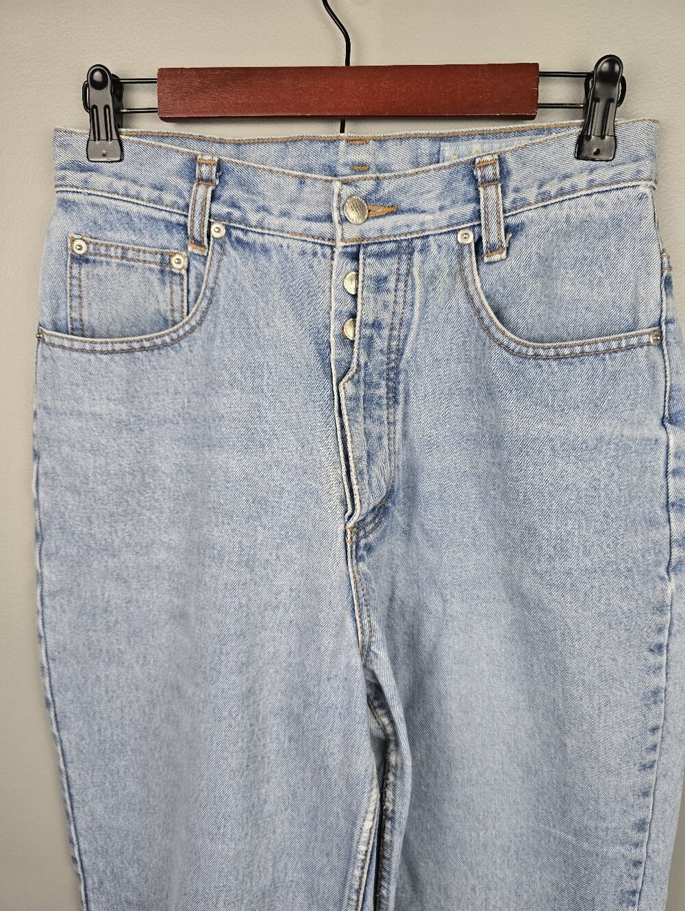 Vintage Western Lawman Denim Jeans High Waist Light Wash Womens Sz 11/12 Cowboy - Picture 4 of 15
